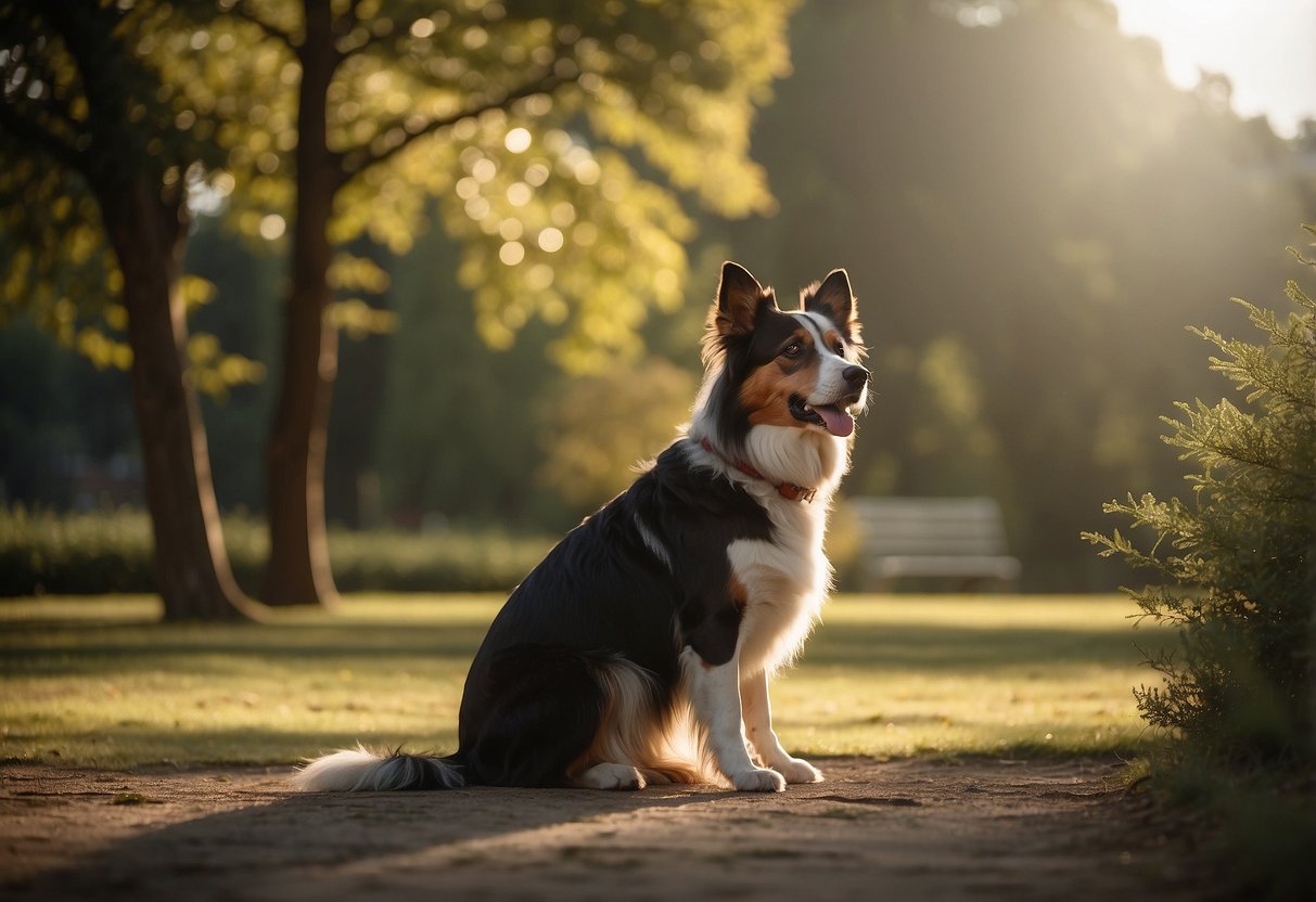 A person and their dog sitting in a peaceful outdoor setting, both with relaxed body language and closed eyes, showing a sense of calm and connection